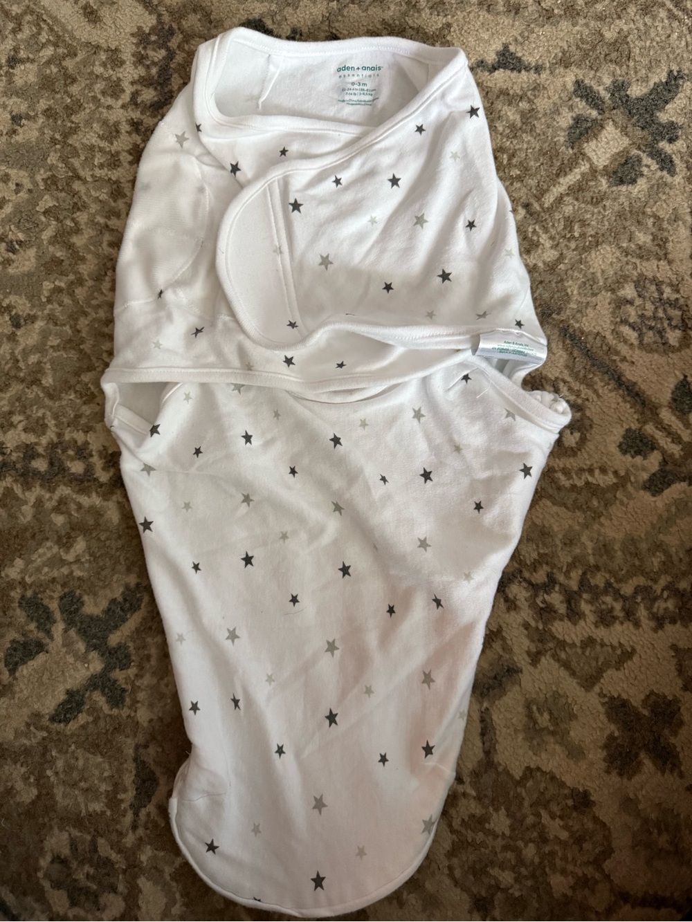 aden + anais White Star Pattern Baby Swaddle